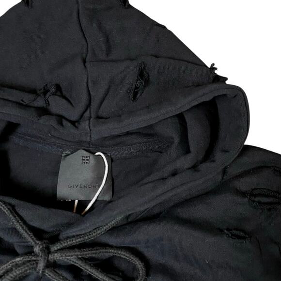 Givenchy Distressed-effect Shirt Lined Drawstring Hoodie - L - Picture 3 of 7